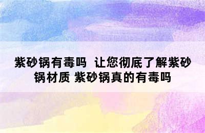 紫砂锅有毒吗  让您彻底了解紫砂锅材质 紫砂锅真的有毒吗